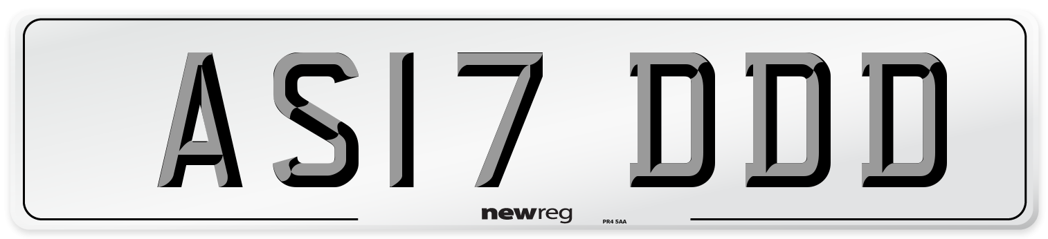 AS17 DDD Number Plate from New Reg